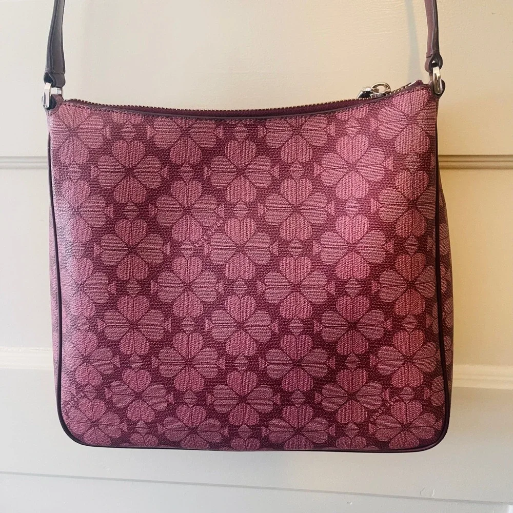 Kate Spade Spade Flower Signature Crossbody Bag – Burgundy